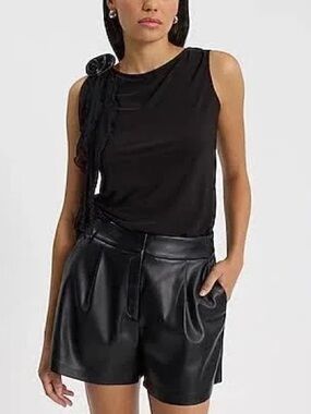 Express High Waisted Faux Leather Shorts